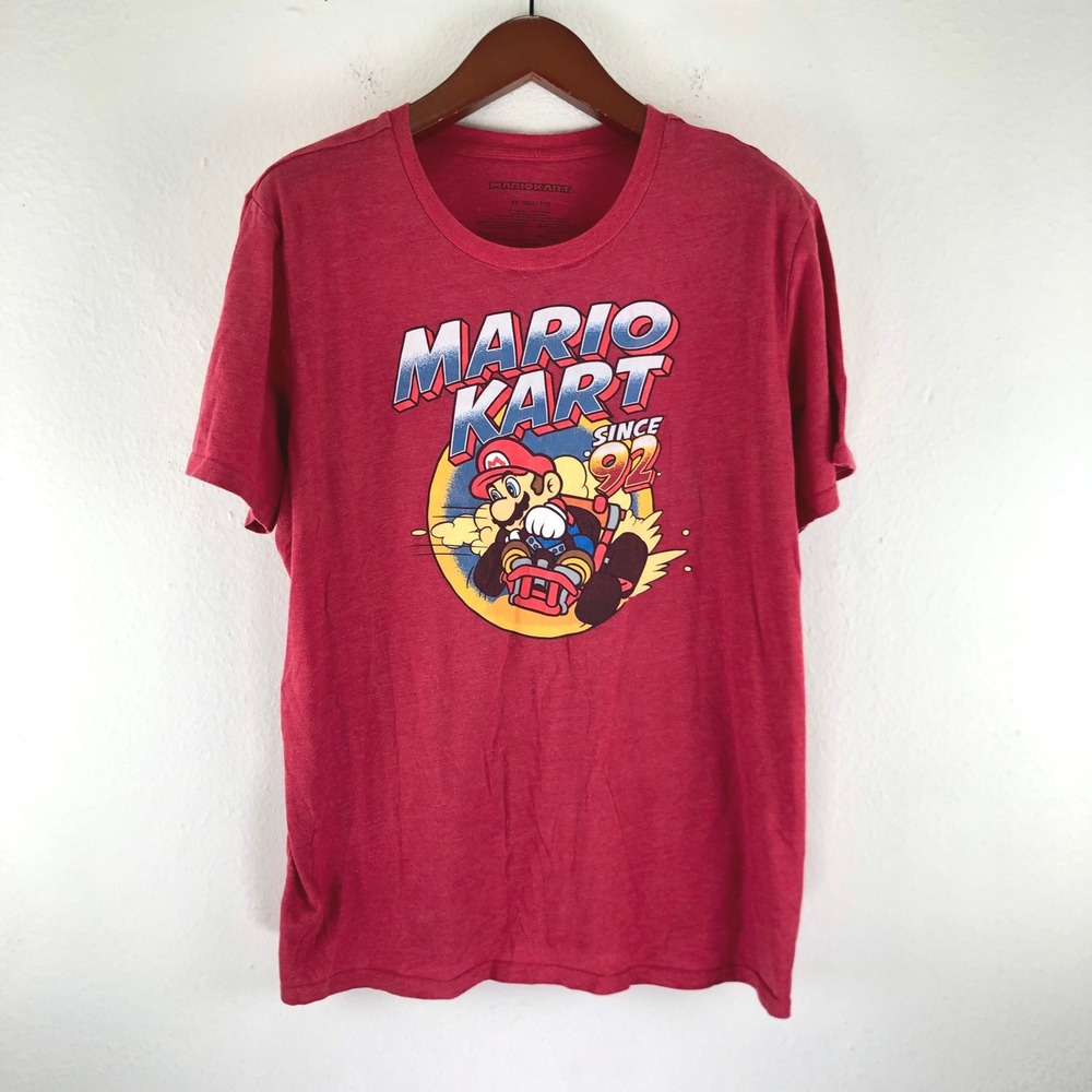 Nintendo Mario Kart Since 92 Graphic T-Shirt Mens 2XL Red Heather Short Sleeve